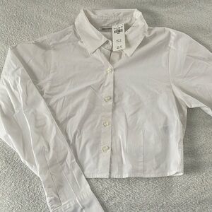 Abercrombie & Fitch - Women’s cropped poplin shirt